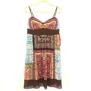 Trixxi 2000s era handkerchief pattern dress with spaghetti straps